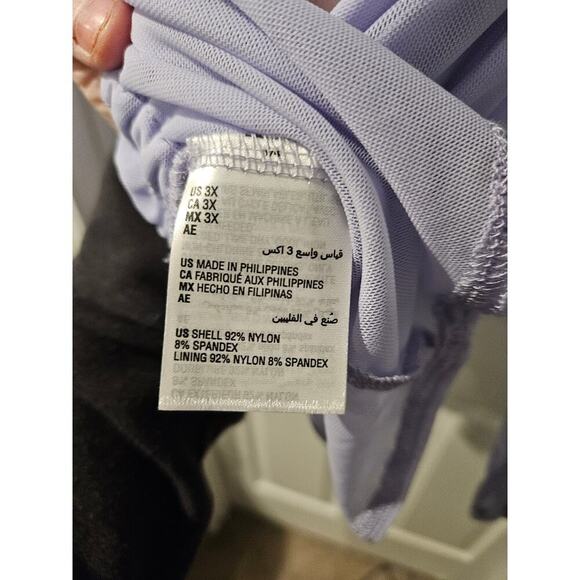 INC International Concepts Plus Size Mesh Peplum Top Light Amethyst 3X NWT - Picture 6 of 8